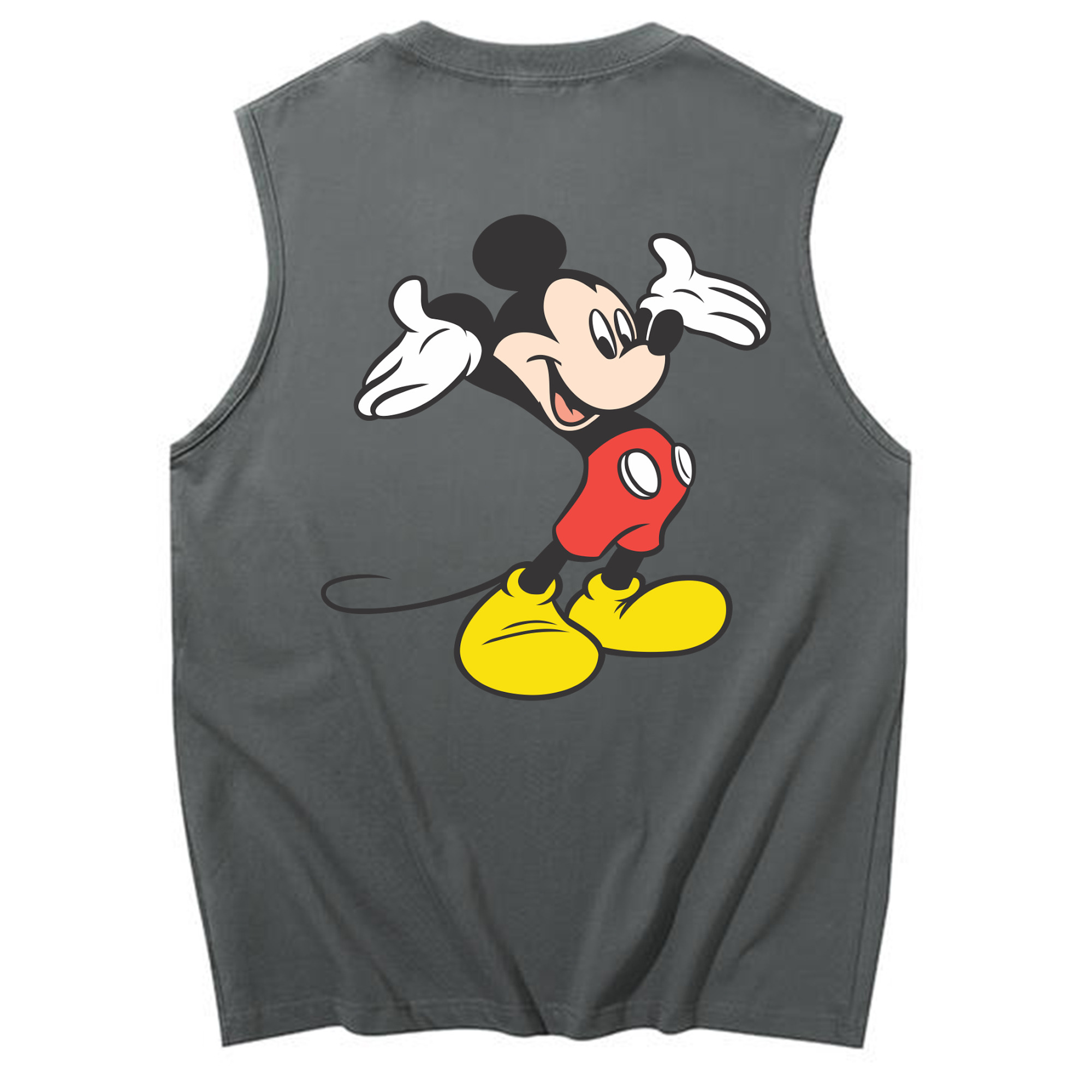 ミッキーマウス Mickey Mouse コットン100％タンクトップ（背面プリント）